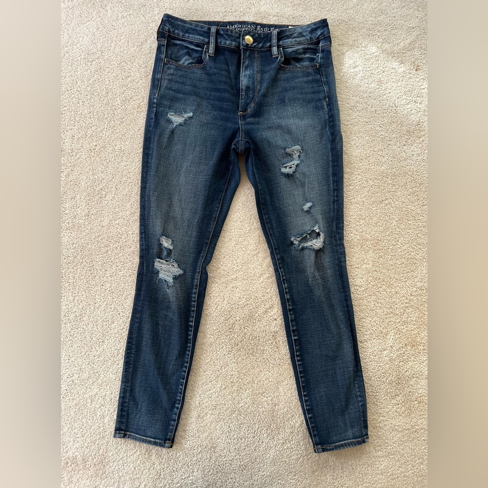 American eagle distressed skinny jeans size 12